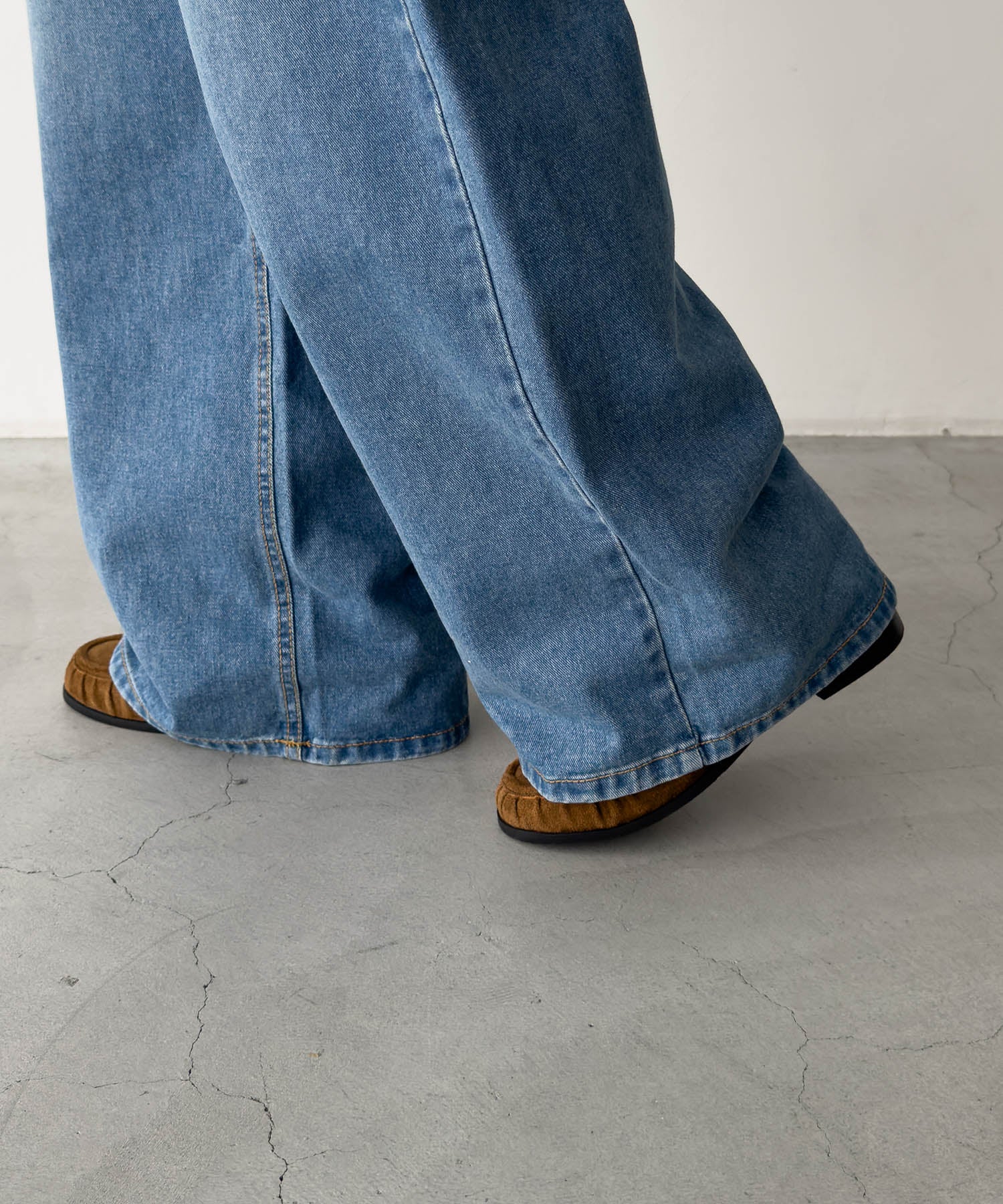 ワイドストレートデニムパンツ 604