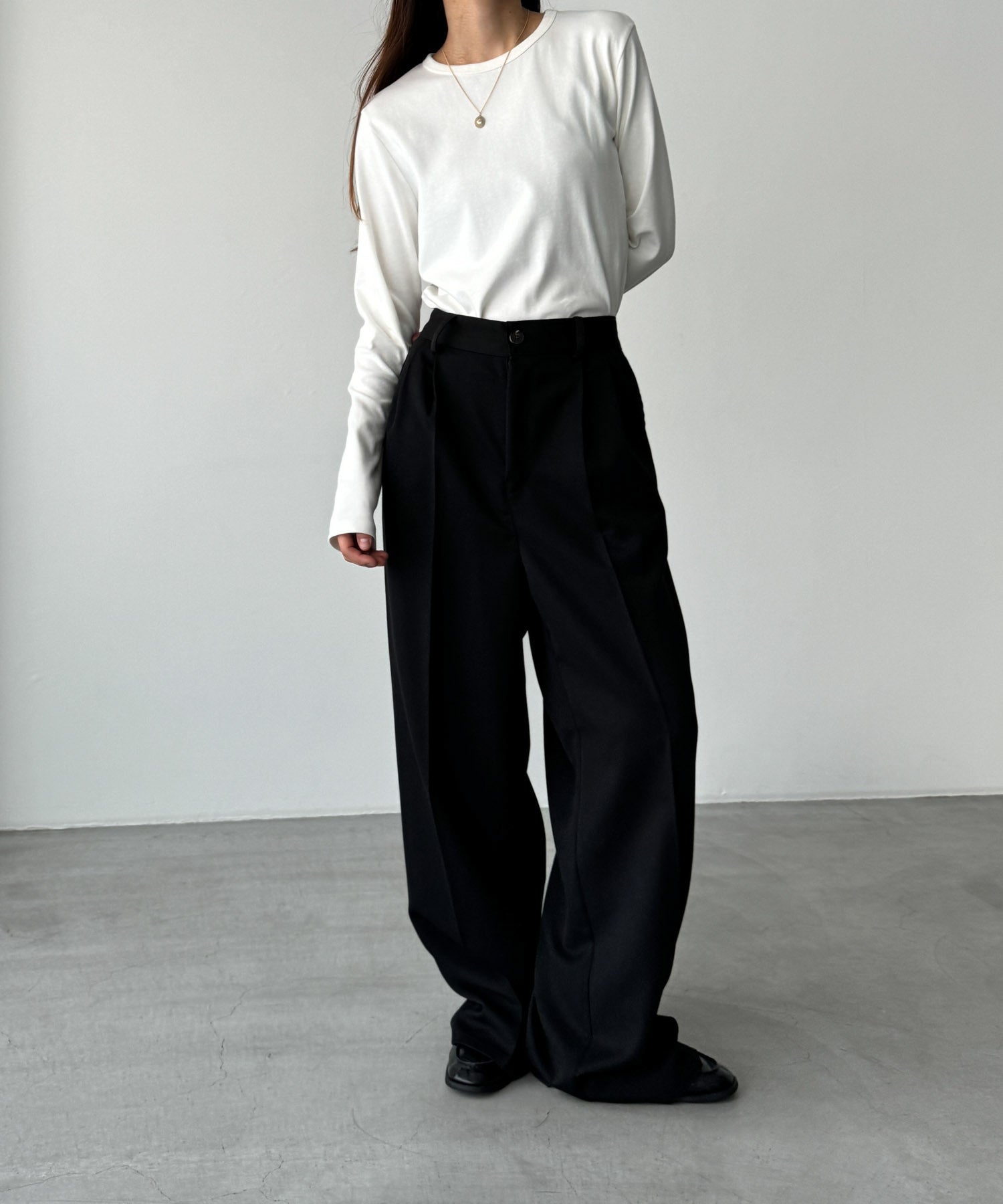 コットンストレッチロングTシャツ