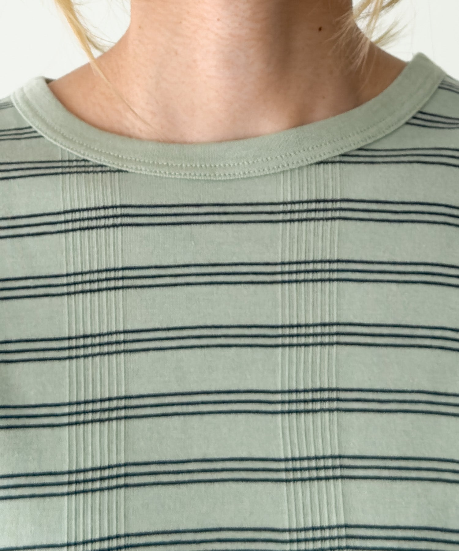 パネルリブクルーネックTシャツ