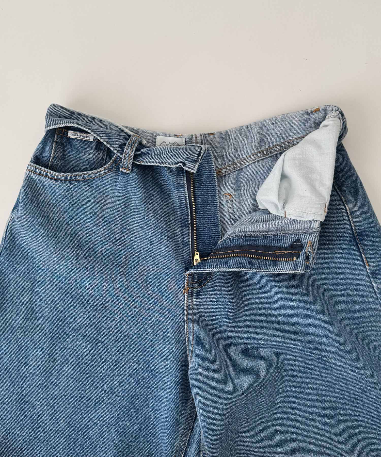 ウエストロールデニムパンツ