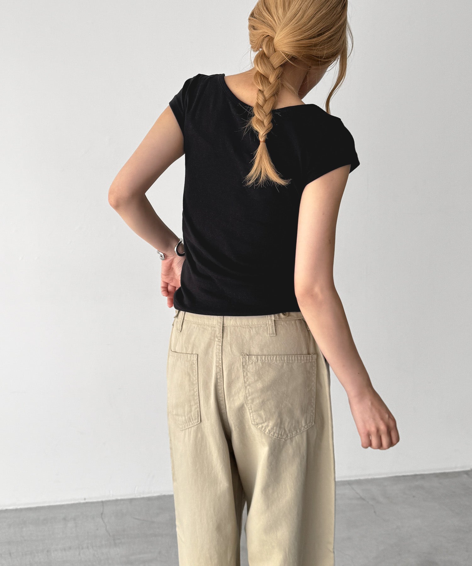 BASICラウンドCAPスリーブTシャツ