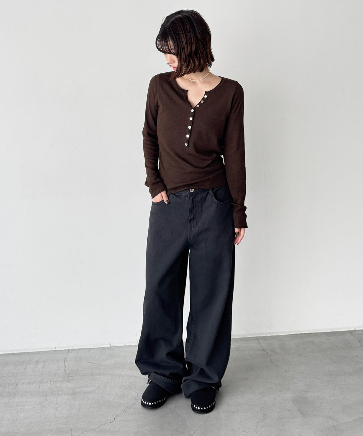 シルク混スキッパーニット