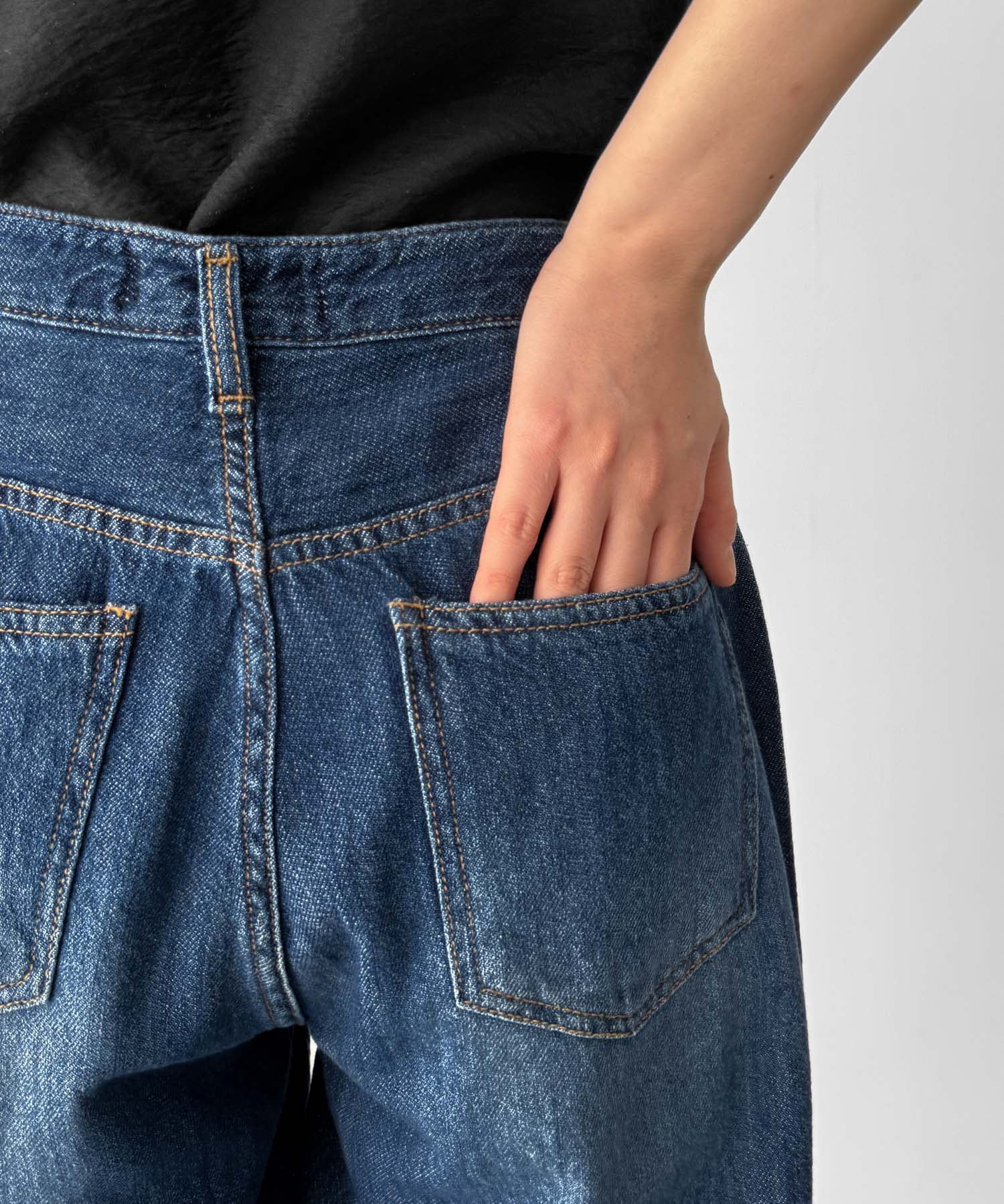 ライトオンスワイドストレートデニムパンツ 610
