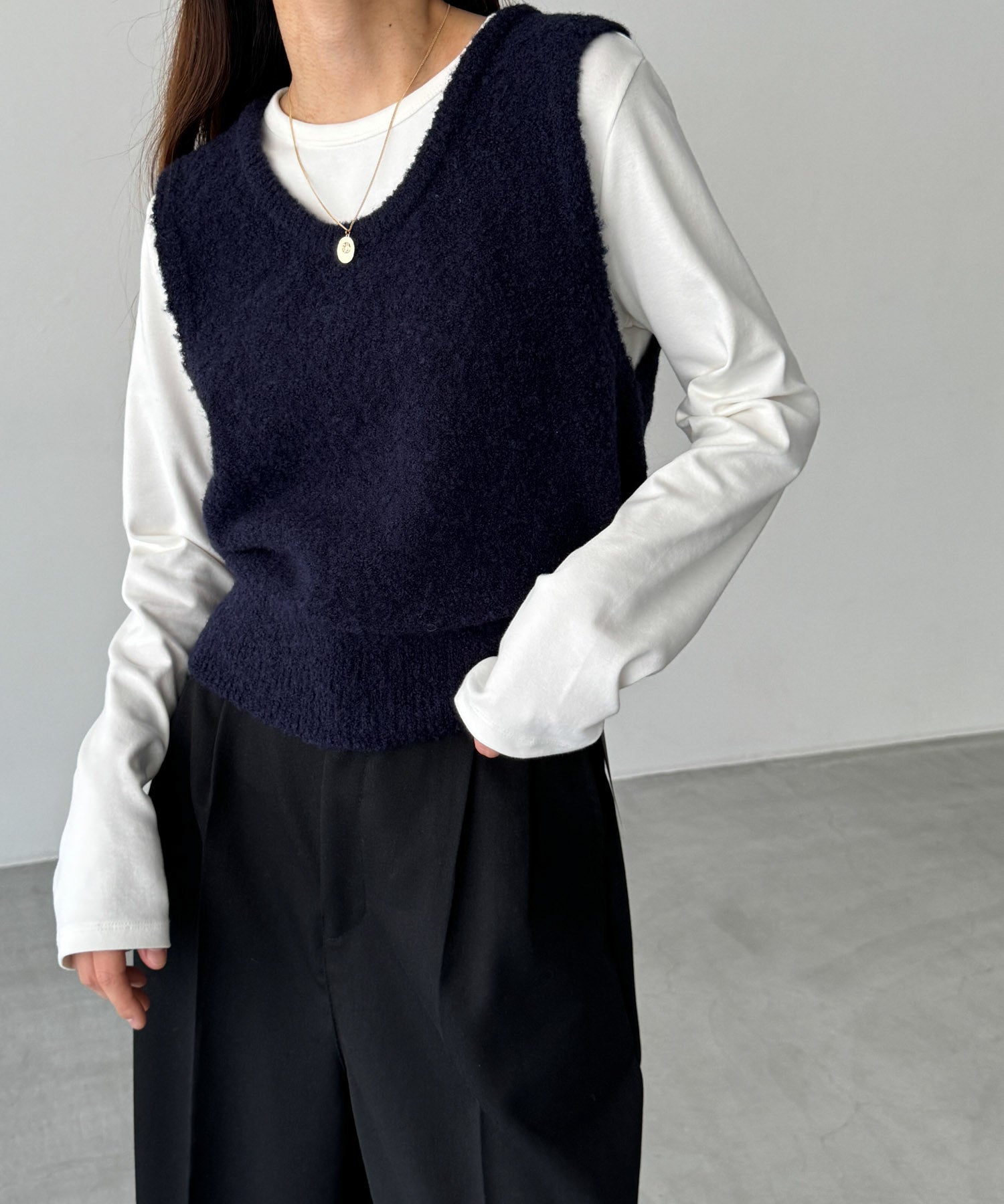 コットンストレッチロングTシャツ