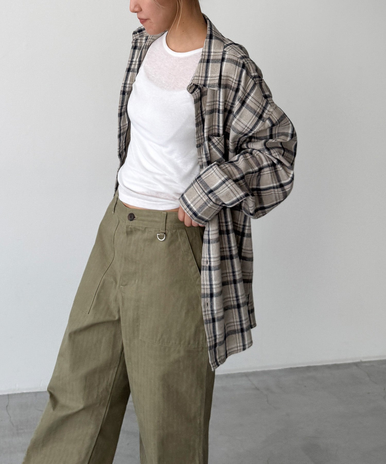 起毛チェックシャツ