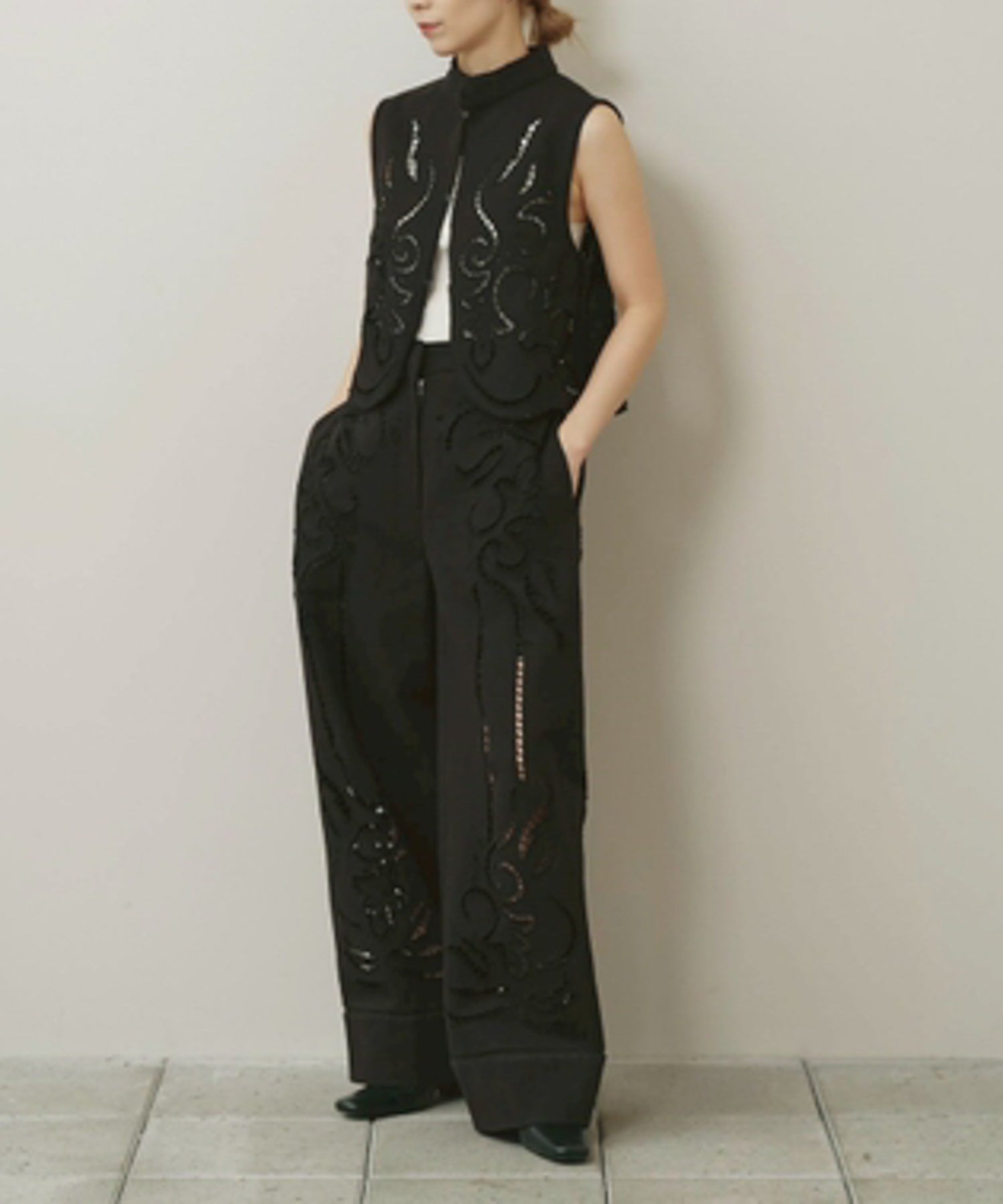 Cut Lace Twill Pants カットレースツイルパンツ/12610701