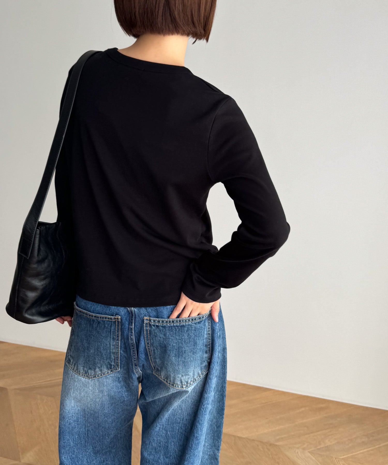 コットンストレッチロングTシャツ
