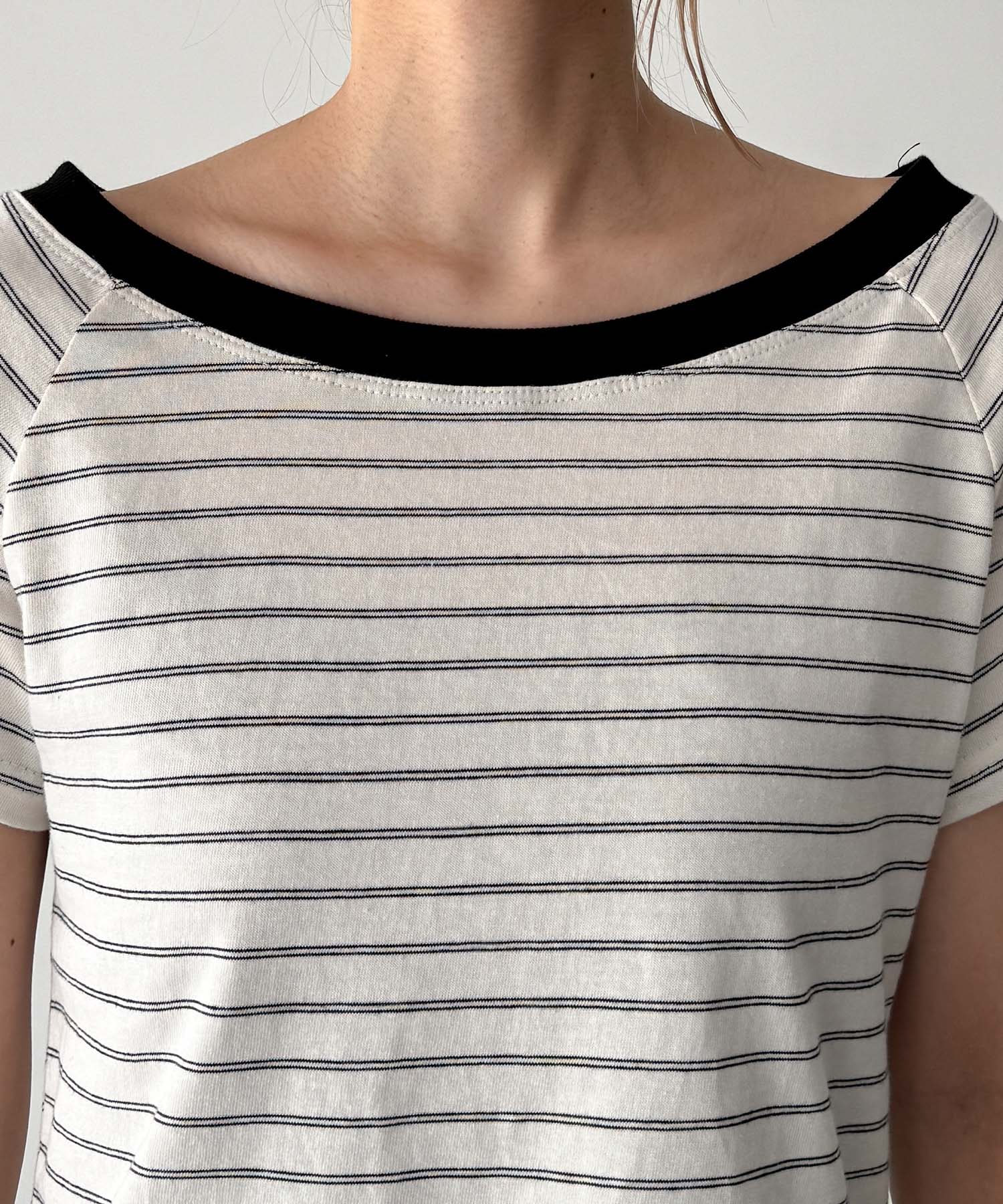 リンガーボーダーオフショルTシャツ