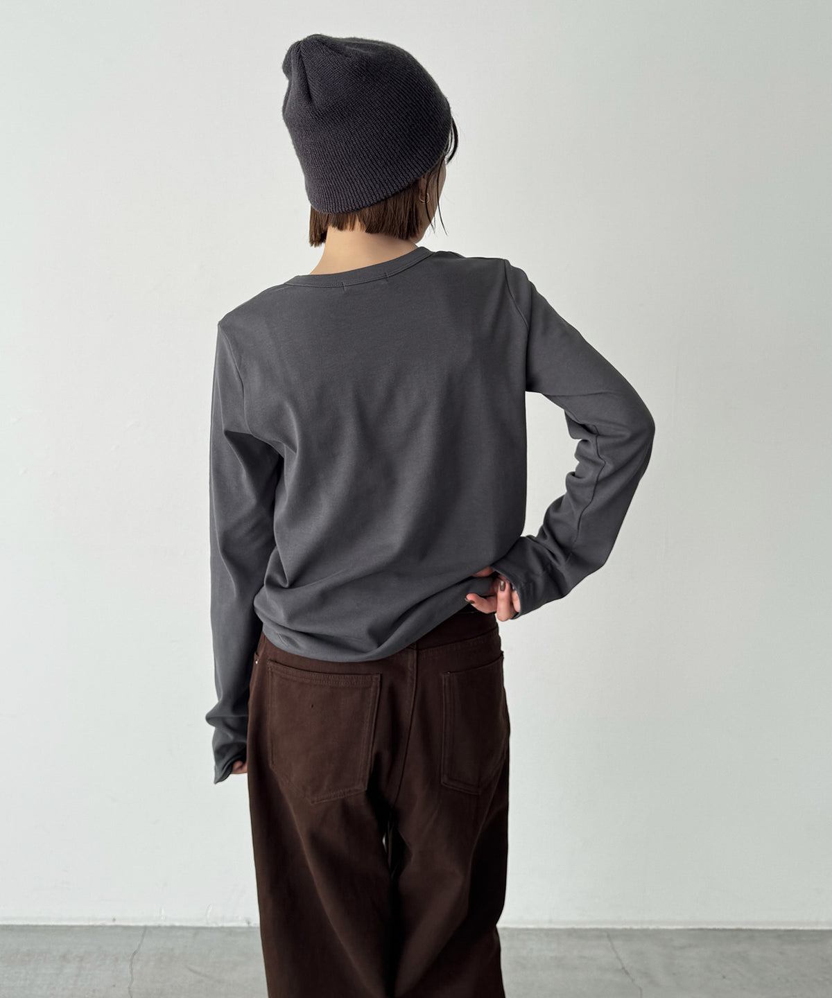 コットンストレッチロングTシャツ