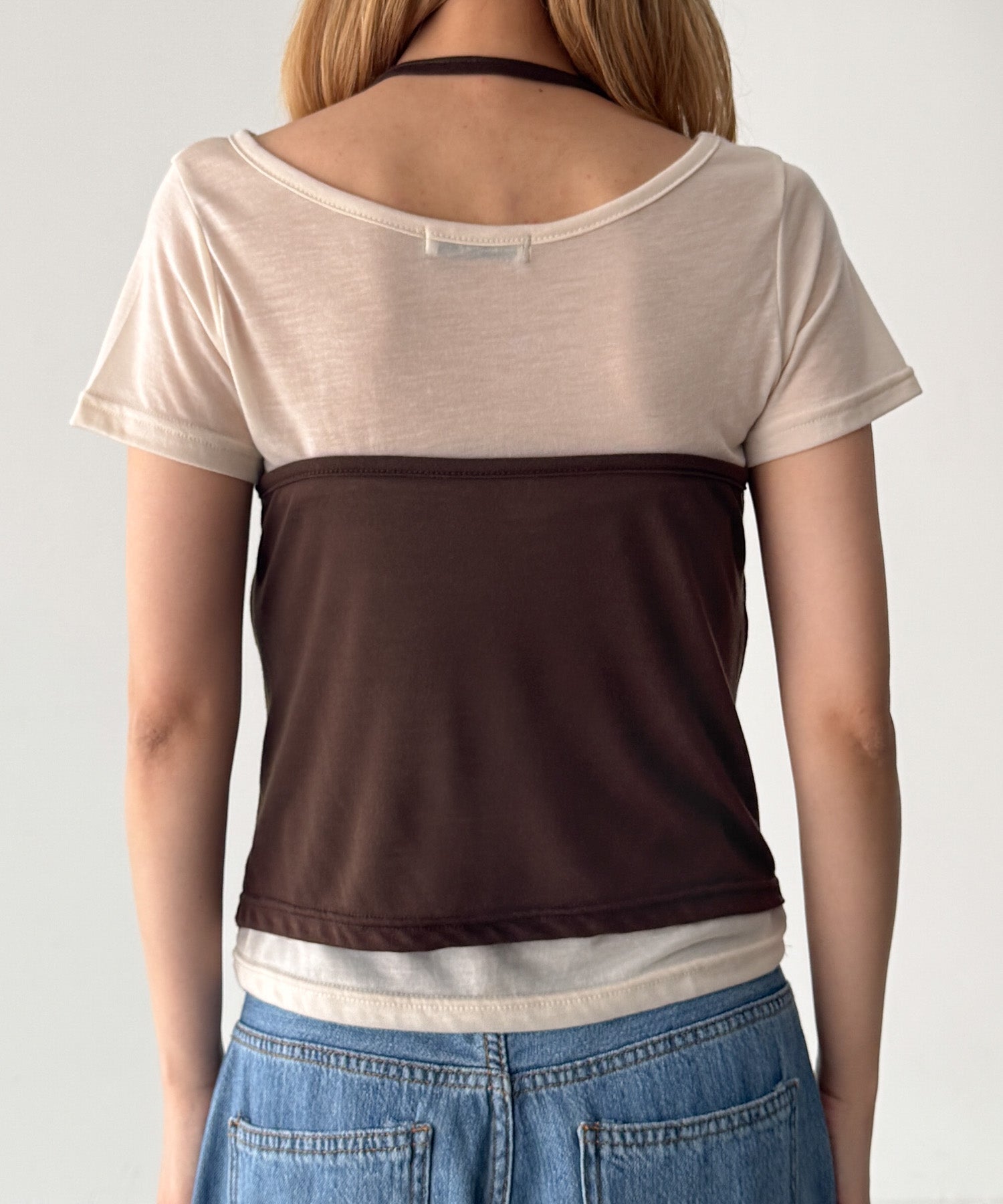 レイヤードホルターTシャツ