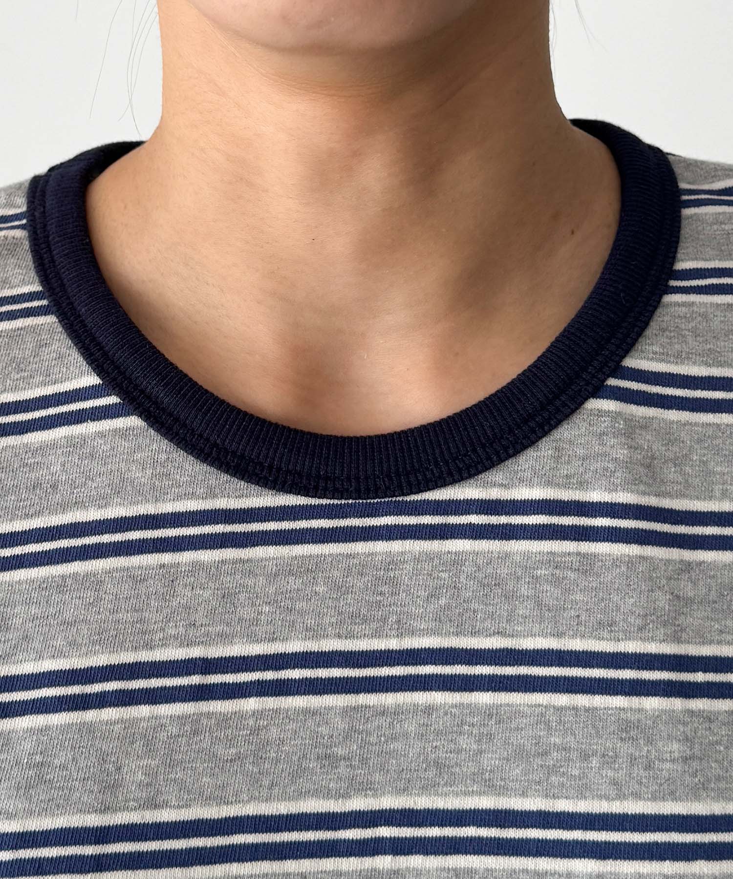 マルチボーダーロングTシャツ