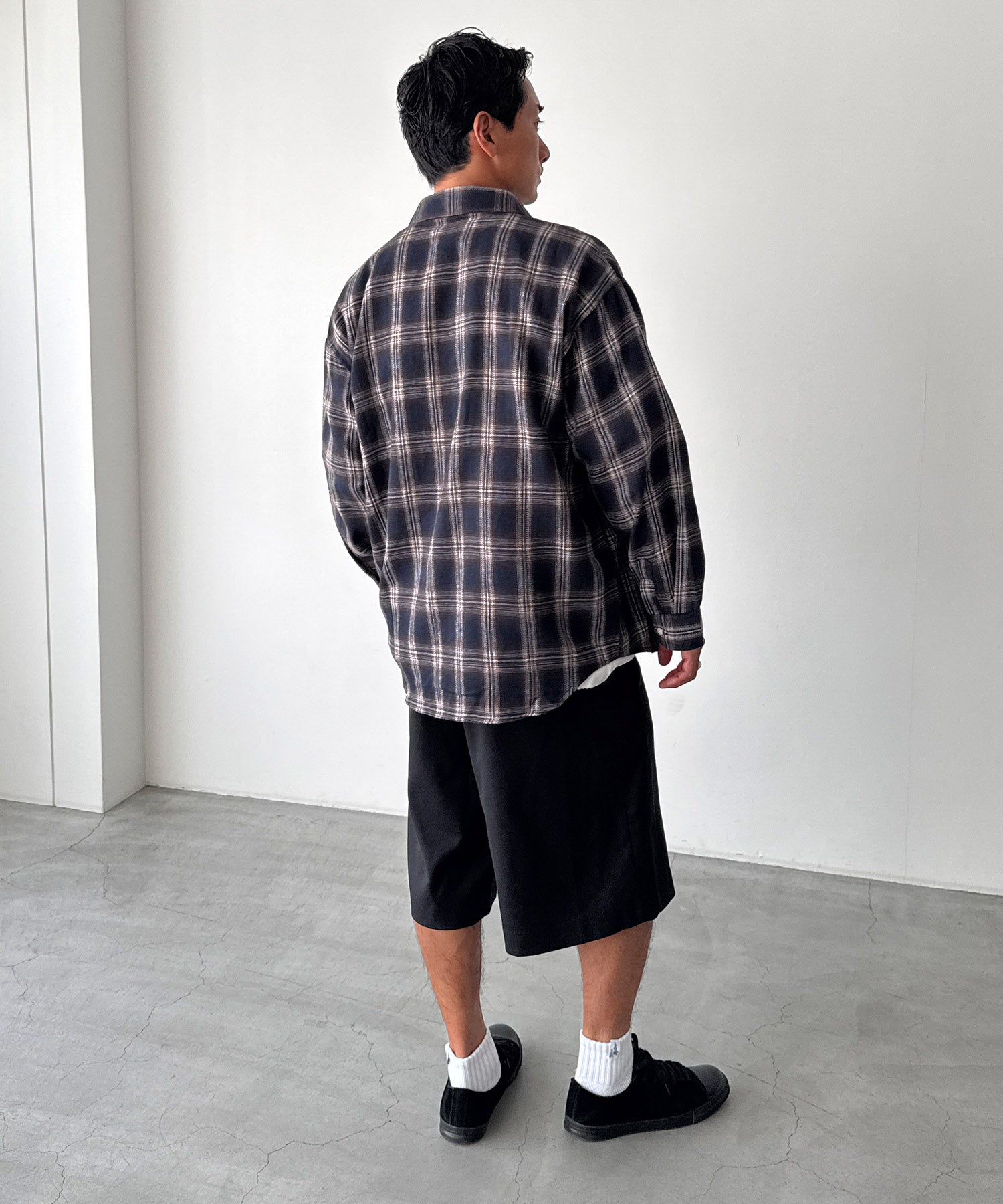 起毛チェックシャツ