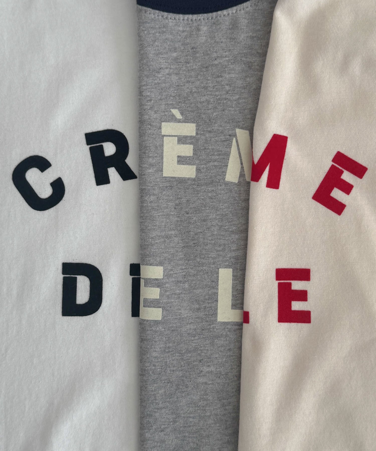 "CREME DELE"リンガーTシャツ