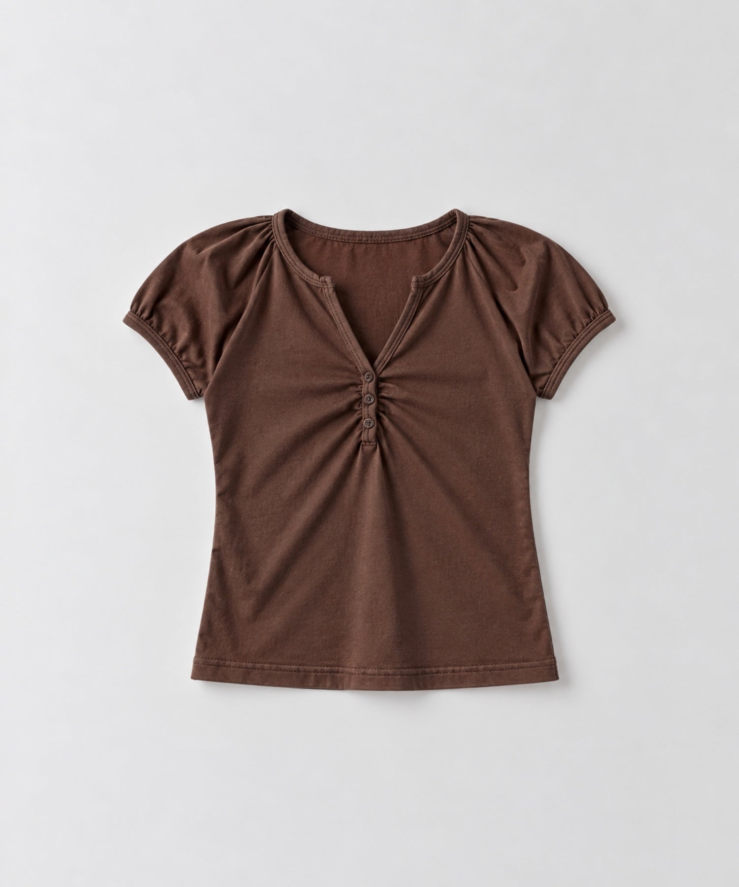 胸シャーリングTシャツ
