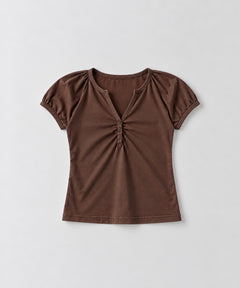 胸シャーリングTシャツ