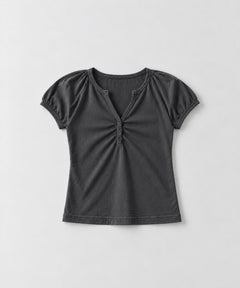 胸シャーリングTシャツ