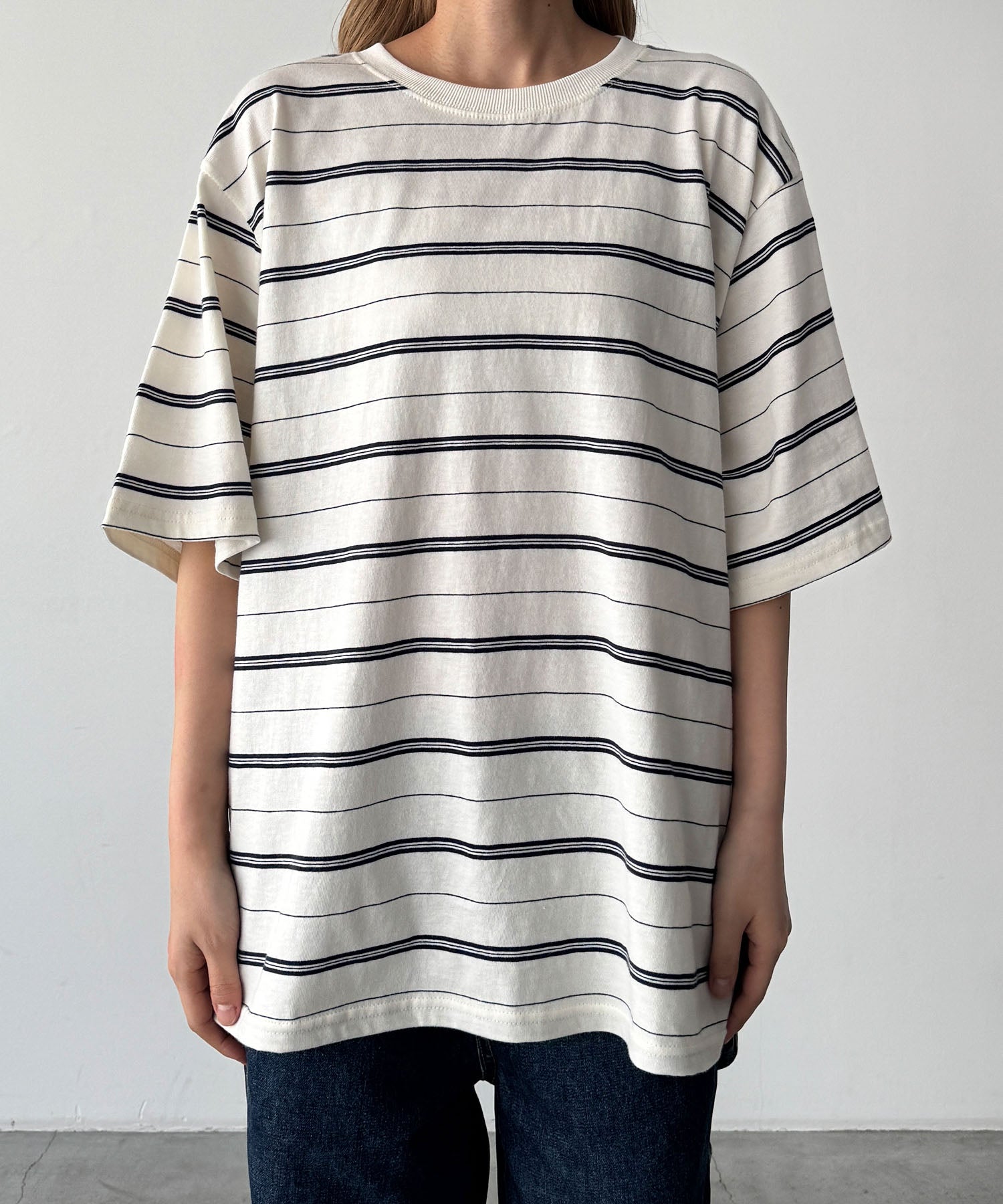 マルチボーダーオーバーTシャツ