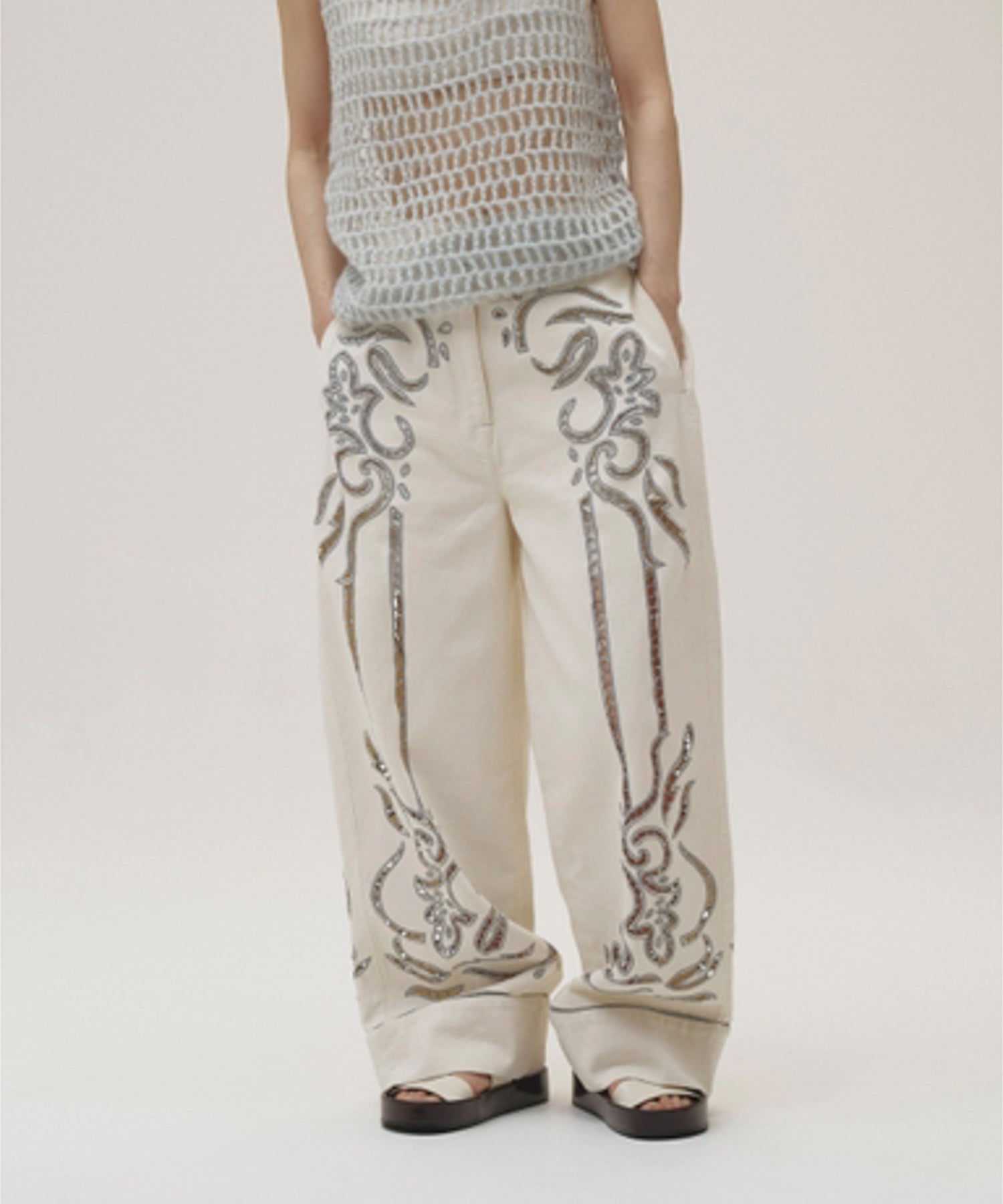 Cut Lace Twill Pants カットレースツイルパンツ/12610701