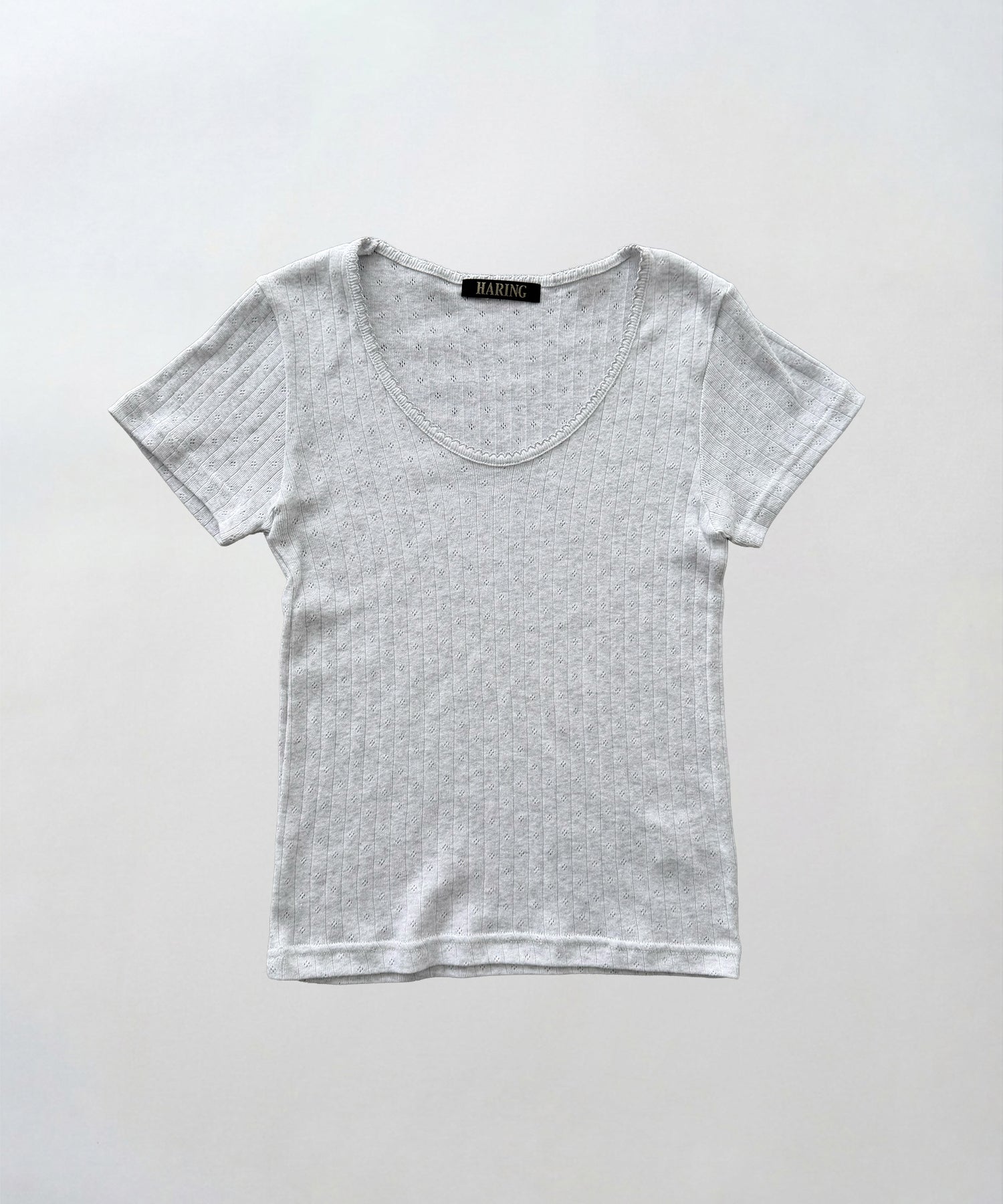 ピコレースアイレットラウンドTシャツ