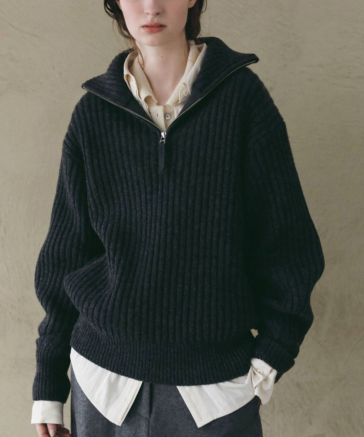Halfzip Rib Knit