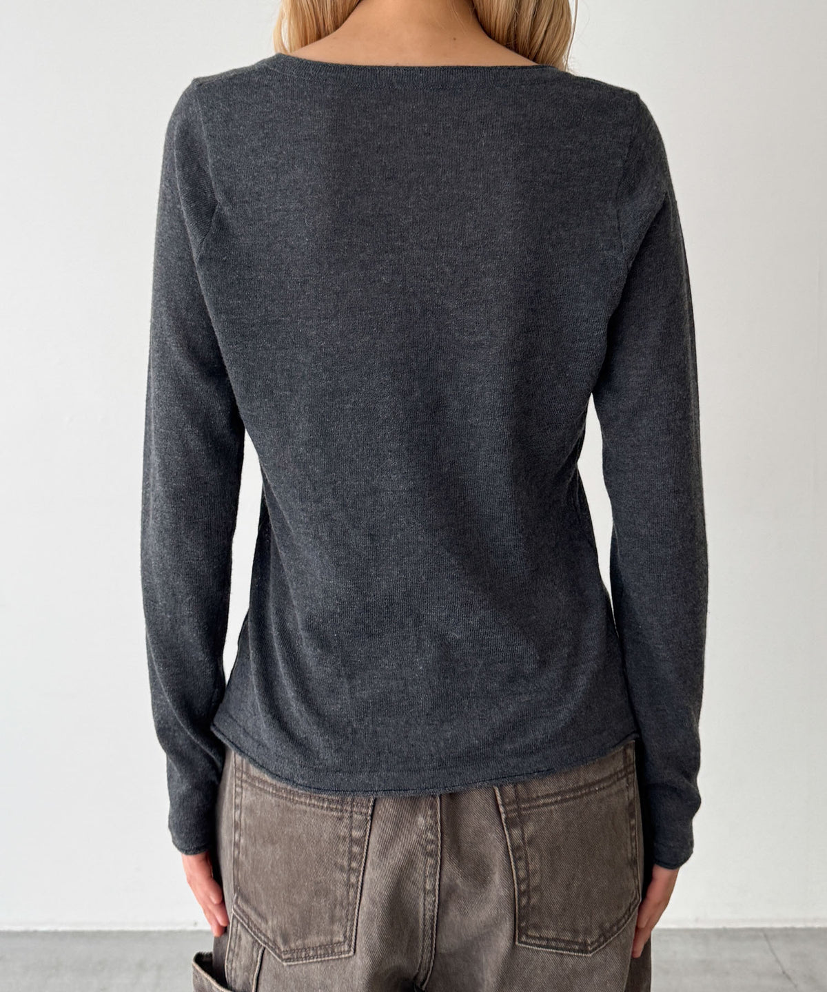 シルク混スキッパーニット