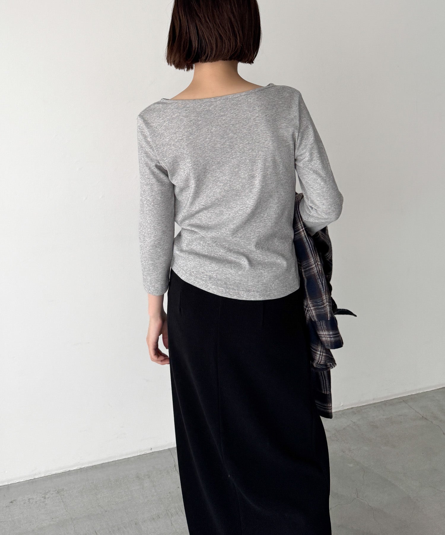 リブボート7分袖Tシャツ