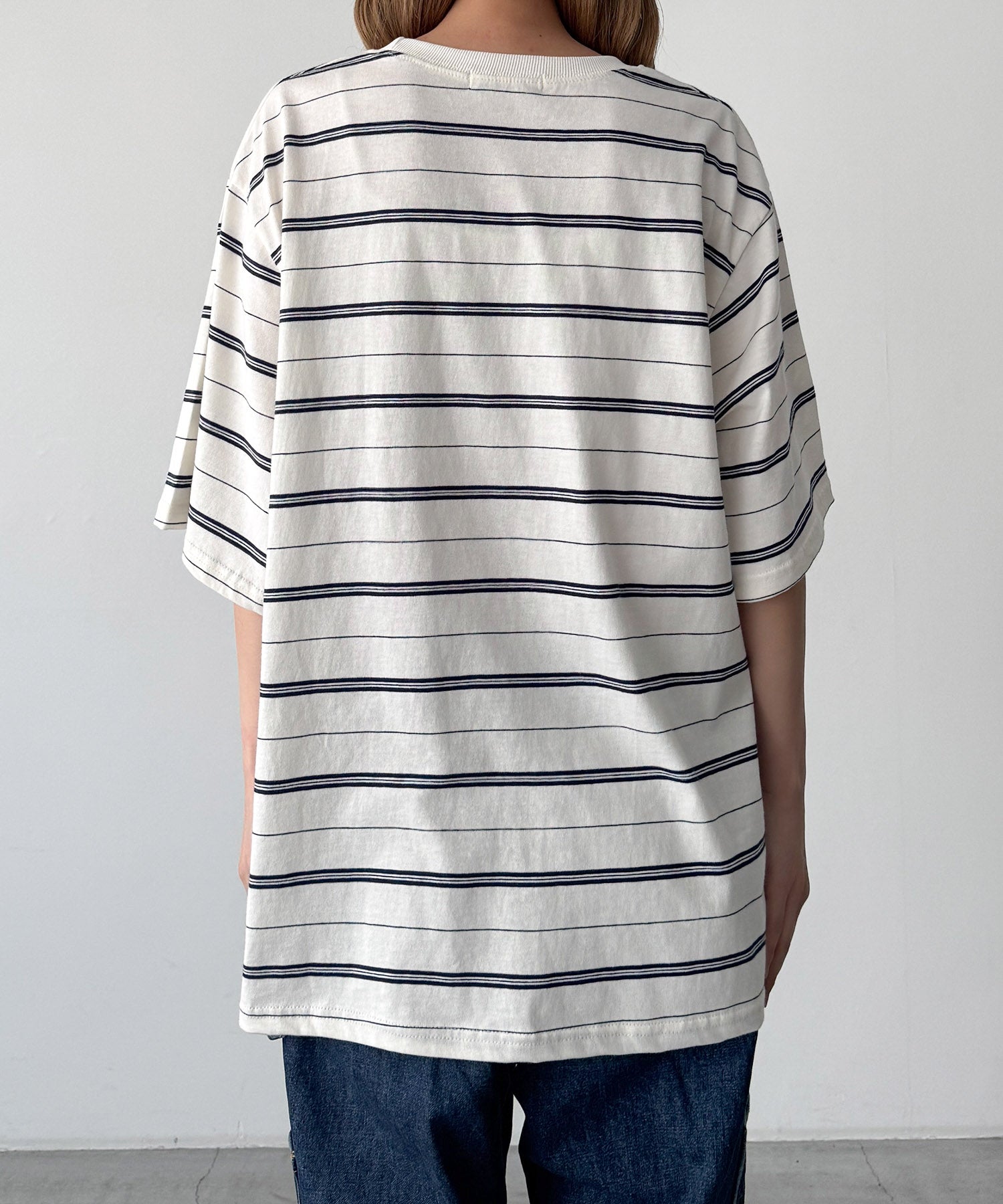 マルチボーダーオーバーTシャツ