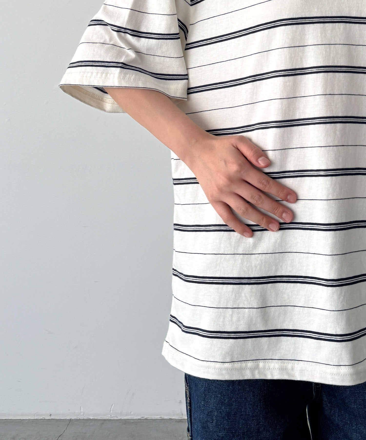マルチボーダーオーバーTシャツ
