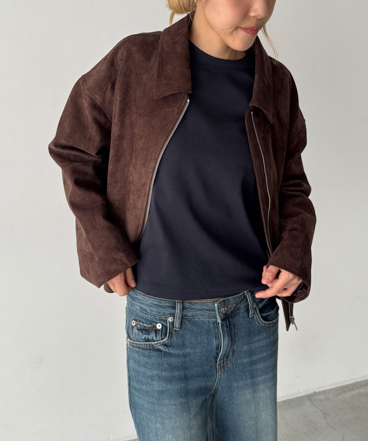 コットンストレッチロングTシャツ
