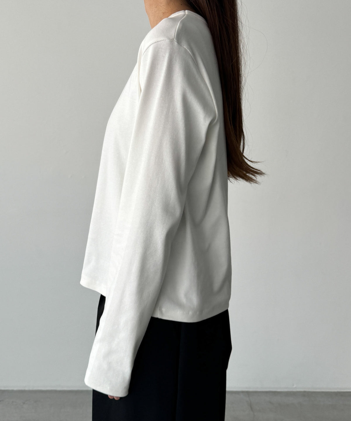 コットンストレッチロングTシャツ