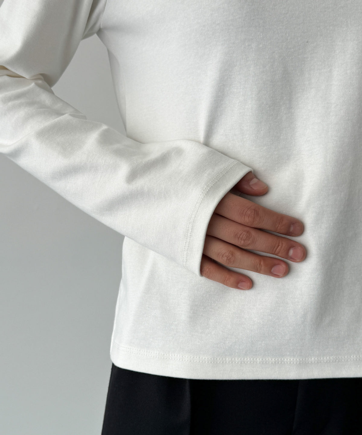 コットンストレッチロングTシャツ