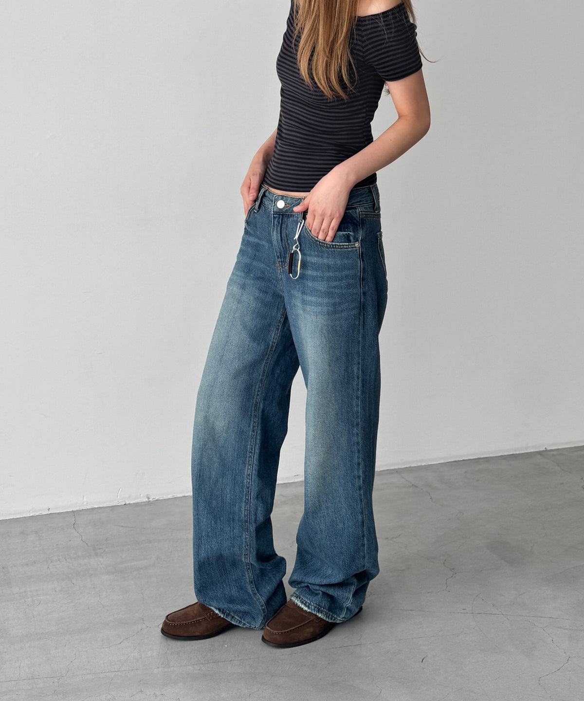 ロールーズストレートライトオンスデニムパンツ 607