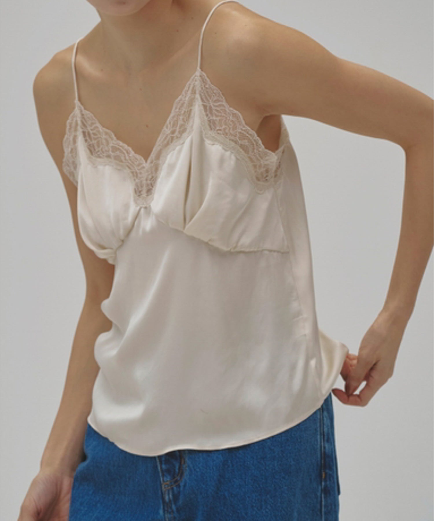 Satin Lace Camisole サテンレースキャミソール/12610431