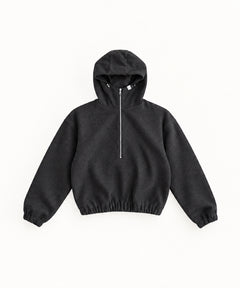 ストレッチウールハーフジップフーディー
