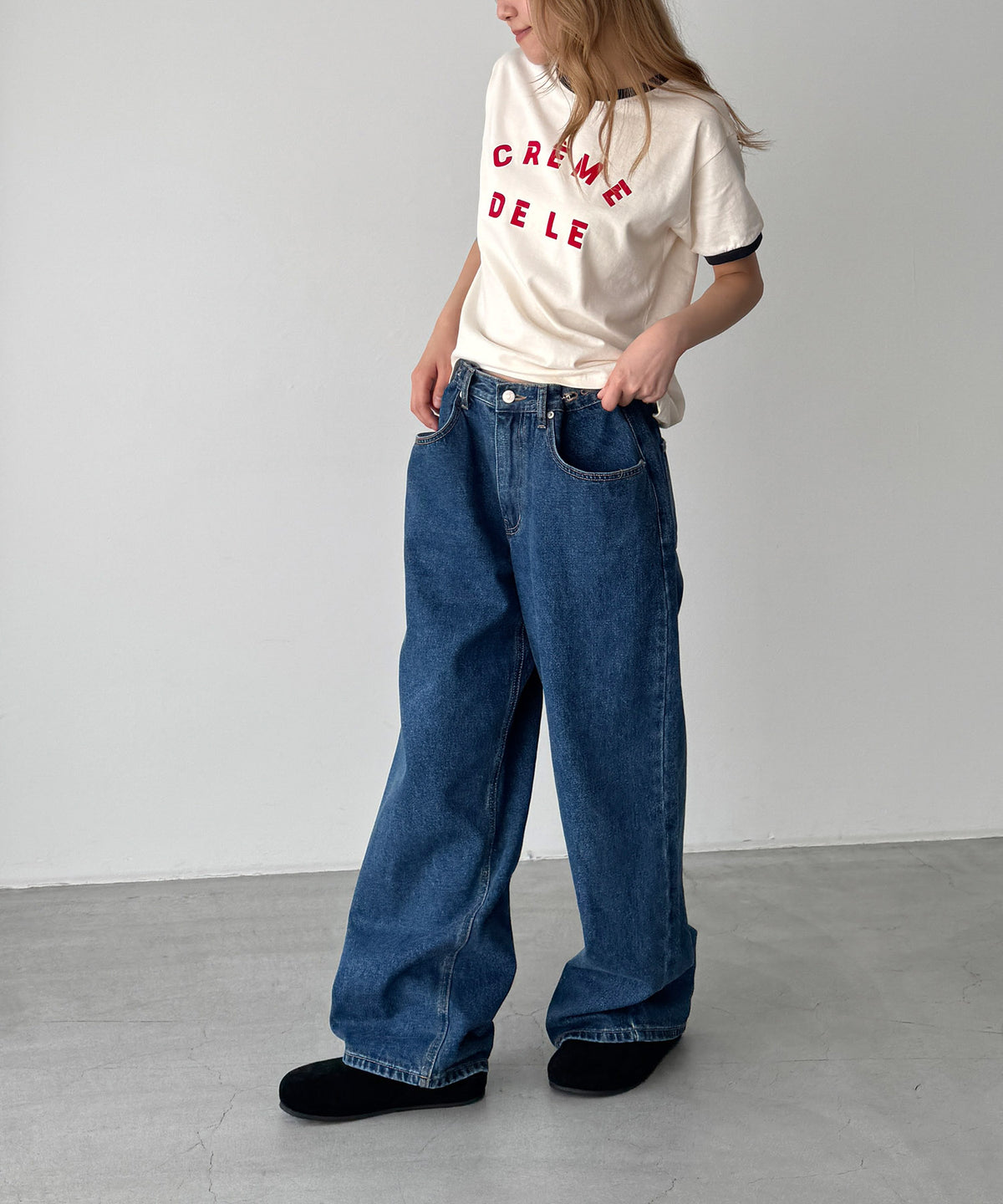 ボタンポケットデニムパンツ