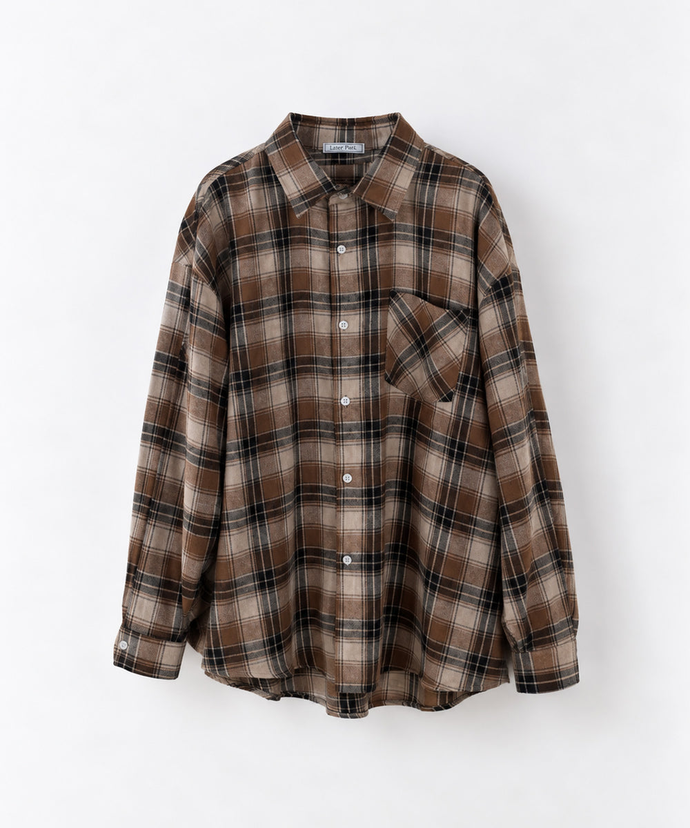 起毛チェックシャツ