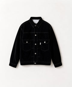 ブラックフロッキーデニムジャケット