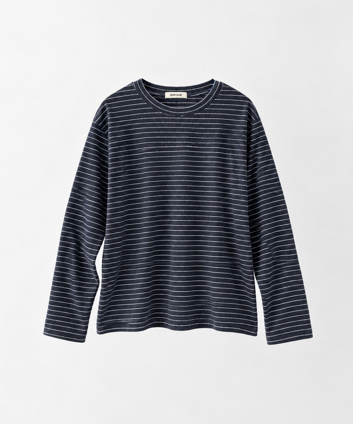 ウール混ボーダーロングTシャツ