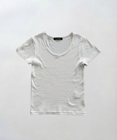 ピコレースアイレットラウンドTシャツ