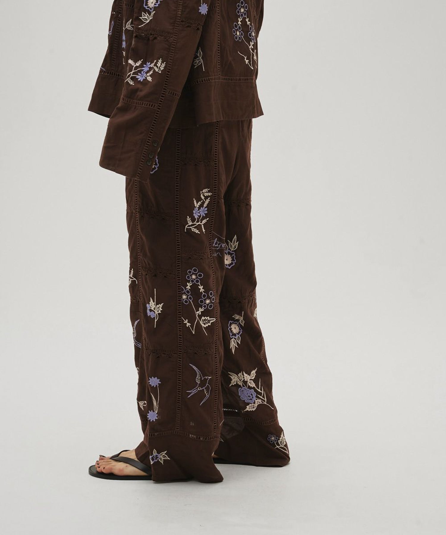 Embroidery Patchwork Trousers エンブロイダリーパッチワークトラウザーズ/12610719