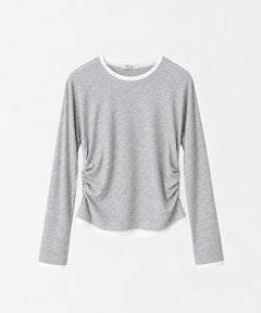レイヤードサイドギャザーロンT