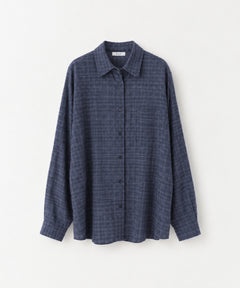 ダークチェックロングシャツ