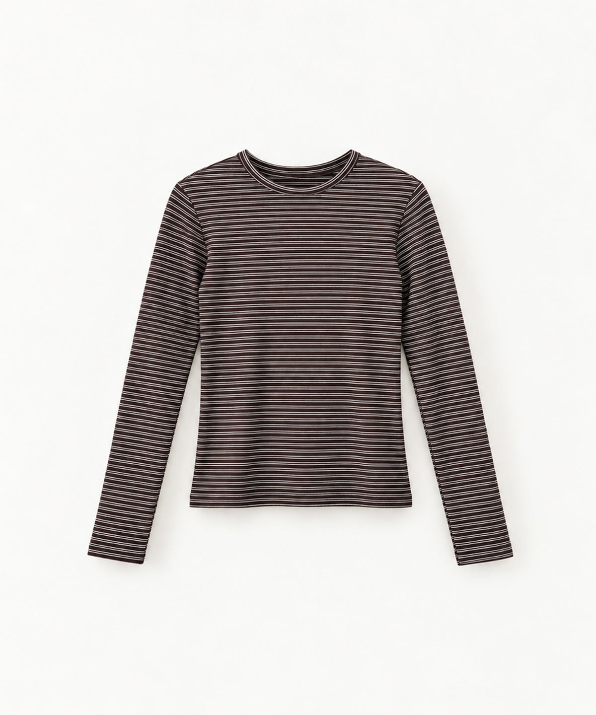 ナローボーダー起毛ロングTシャツ