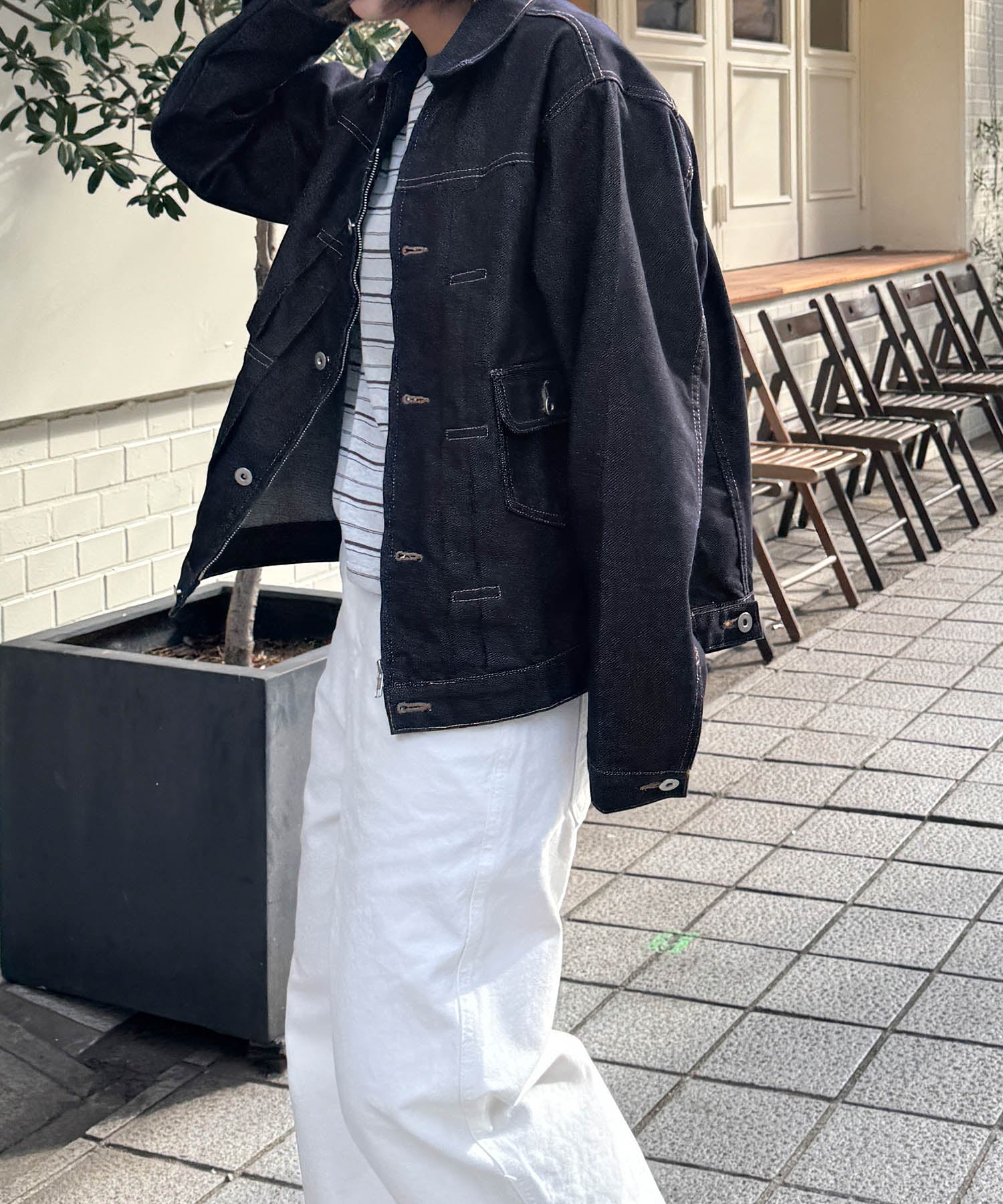 ZIPデニムジャケット