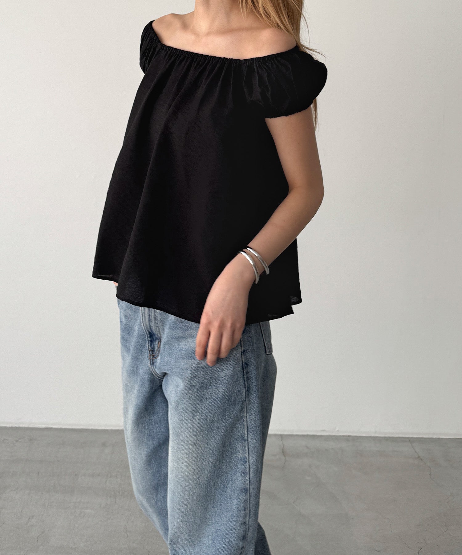 2WAYオフショルパフブラウス