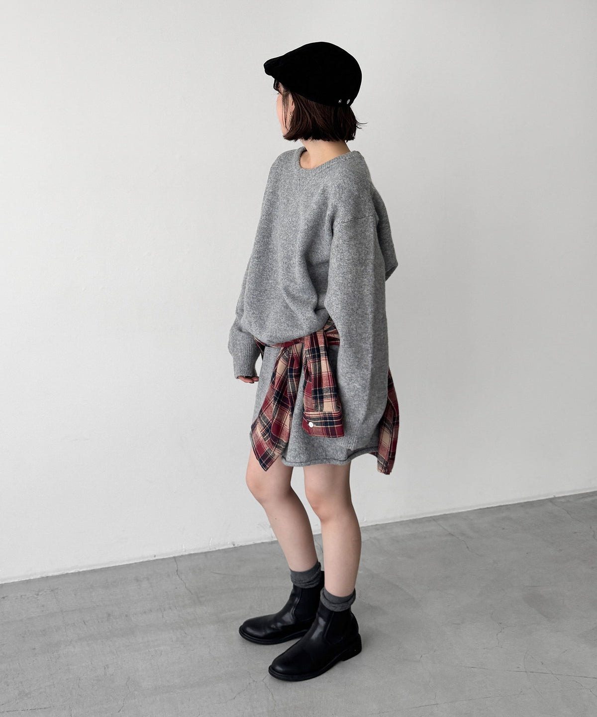 ウール混ショートパンツSET UP