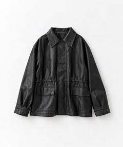 フェイクレザーウエストハーフコート