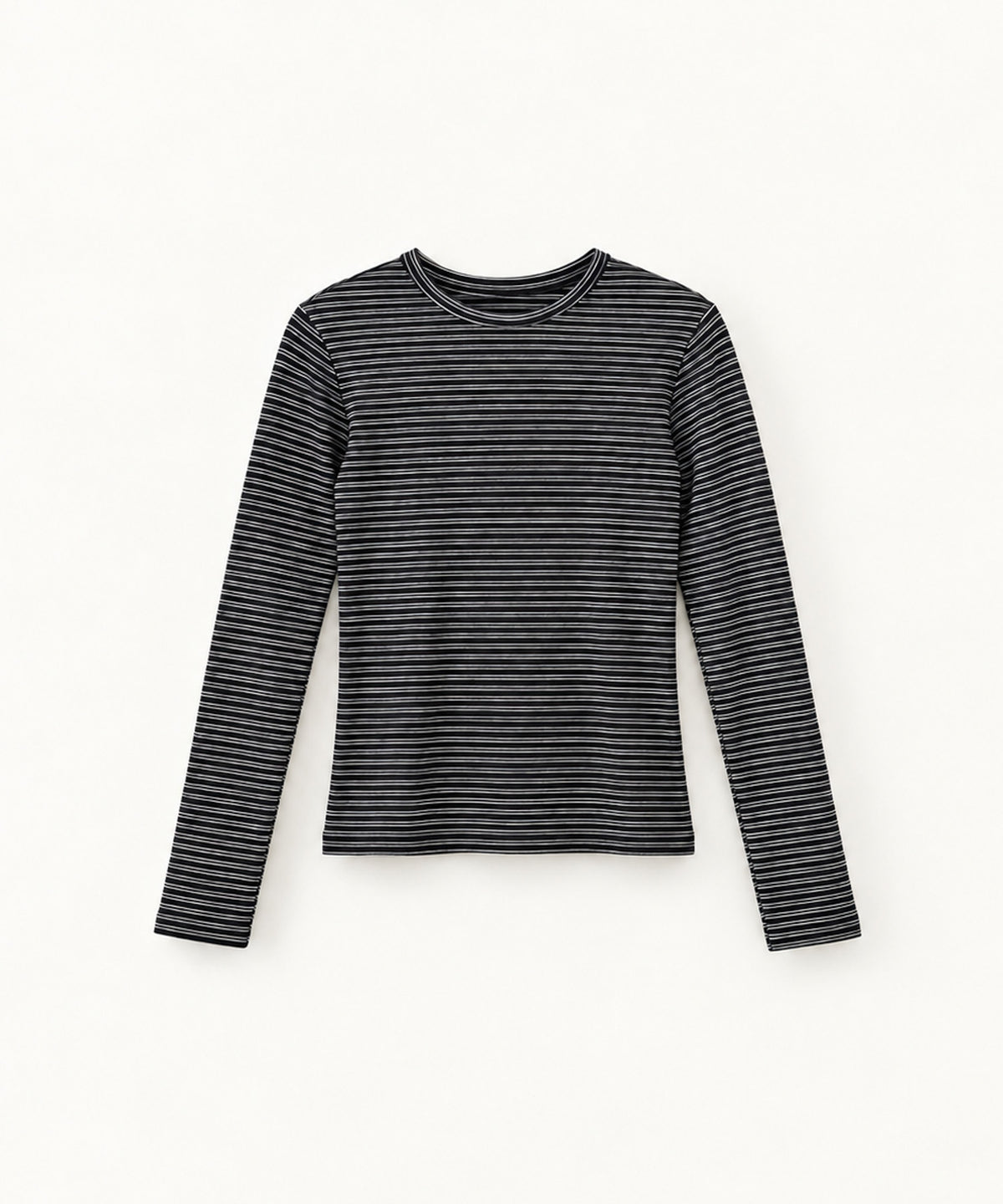 ナローボーダー起毛ロングTシャツ