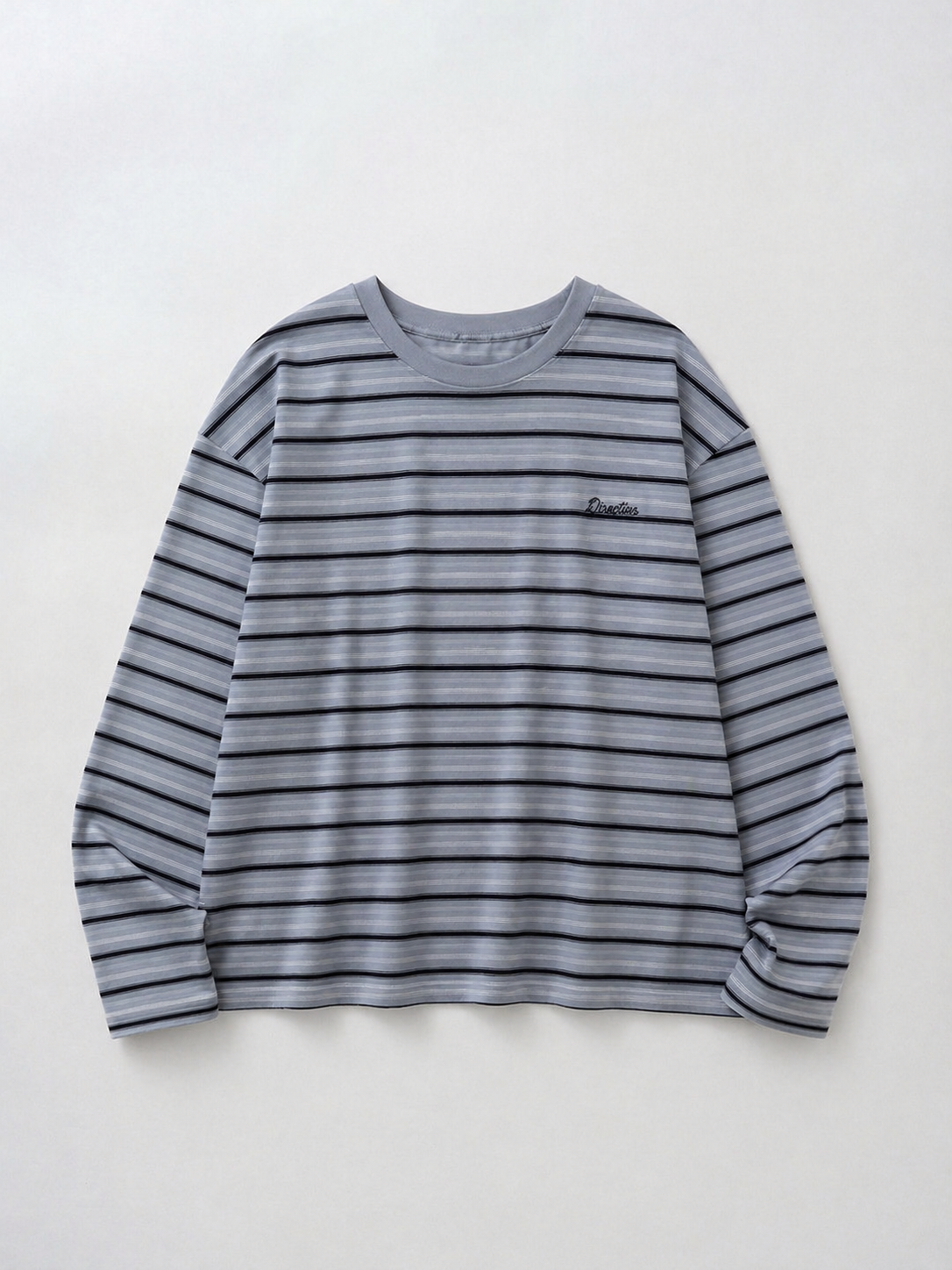 胸刺繍ボーダーロンT