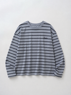 胸刺繍ボーダーロンT